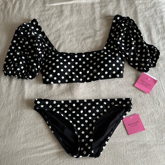 NWT• KATE SPADE• Women’s 2 Piece Lia Logo Dot Bikini Set Size Medium - Picture 5 of 14